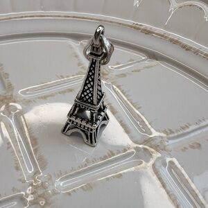 Vintage Eiffel Tower Charm Pendant Sterling Silver NOS